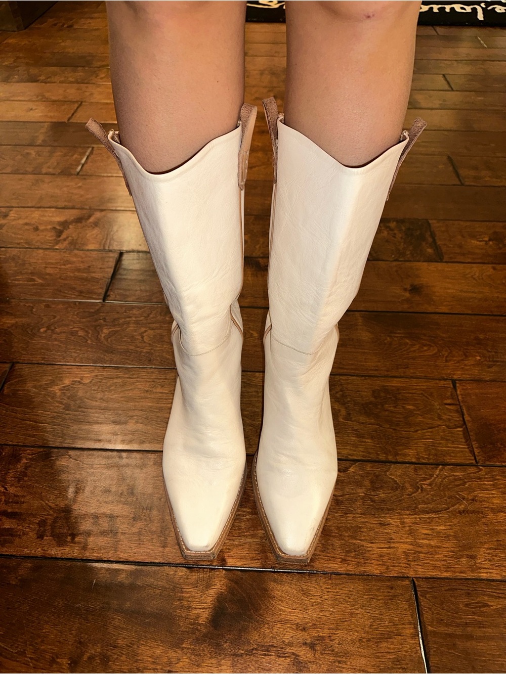 Free People “Montage” Bone Tall Western Boots